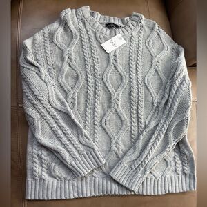 Gray Cable Knit oversized Sweater